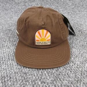 Leave It Better Than You Found It Hat Mens One Size Brown Sunrise Patch NWT